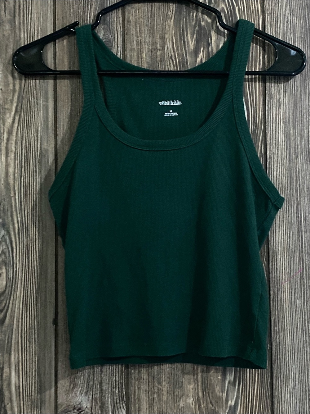 wild fable Forest Green Ribbed Scoop Tank